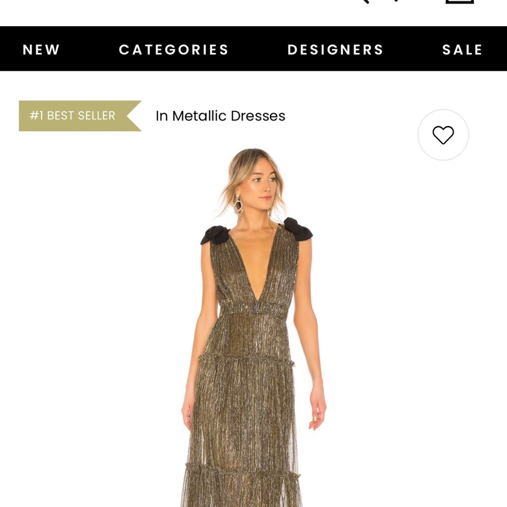 Sabina Musayev new with tags Elegant Gold Evening Dress